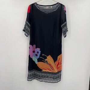 Soft Surroundings Pullover Floral Sheer Dress